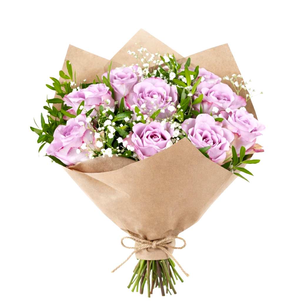 9 Lila g�l buketi