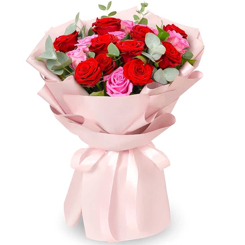 19 K�rm�z� Pembe G�llerden Buket